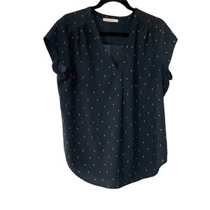 Fun2Fun top. Navy with Triangle print